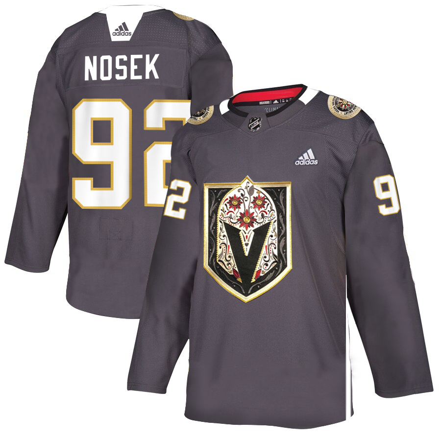 Men's Vegas Golden Knights #92 Tomas Nosek Grey Latino Heritage Night Stitched NHL Jersey Men's Vegas Golden Knights #92 Tomas Nosek Grey Latino Heritage Night Stitched NHL Jersey